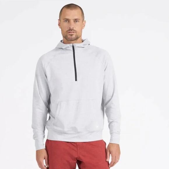 Vuori Other - VUORI Ponto Performance Half Zip Hoodie Platinum Heather Gray Blue Sz M $118 G29